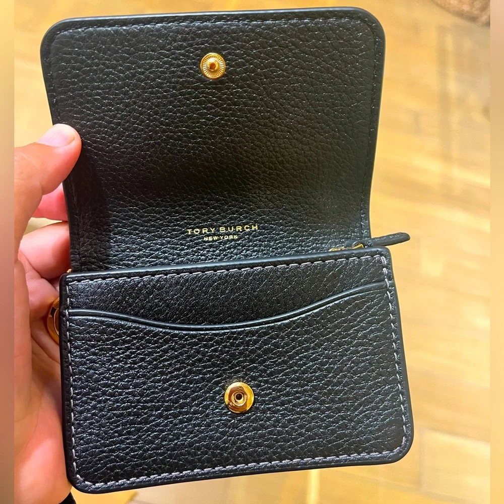 Tory Burch Thea Flap Card Case In Black #159428
